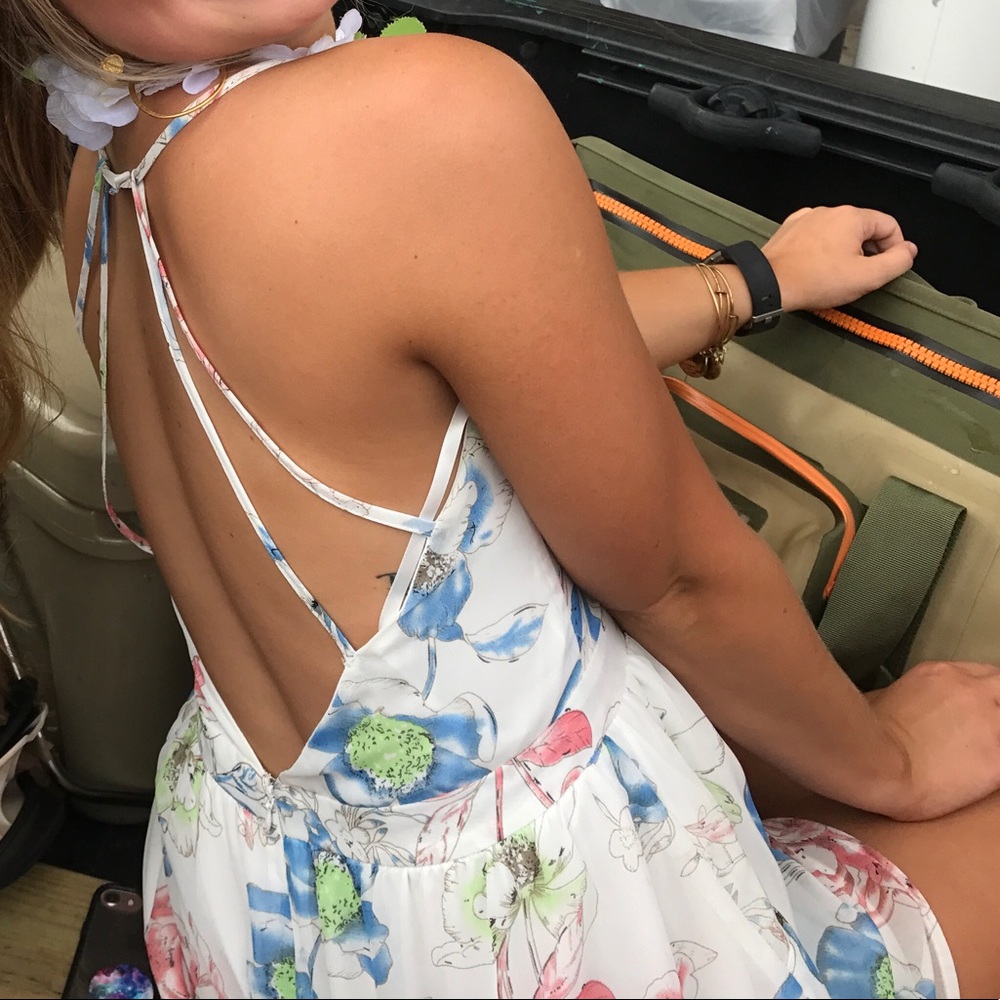 White Floral Romper